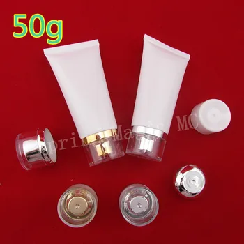 

50ml White Soft Tube For Hand Cream/Emulsion/CC Cream Cosmetic Tube,50g Plastic Soft tube Cosmetic packaging Empty bb Cream Tube
