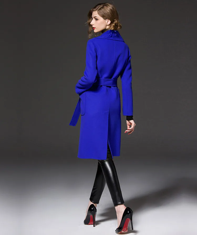 Winter Woolen Long Trench Coat Women 013