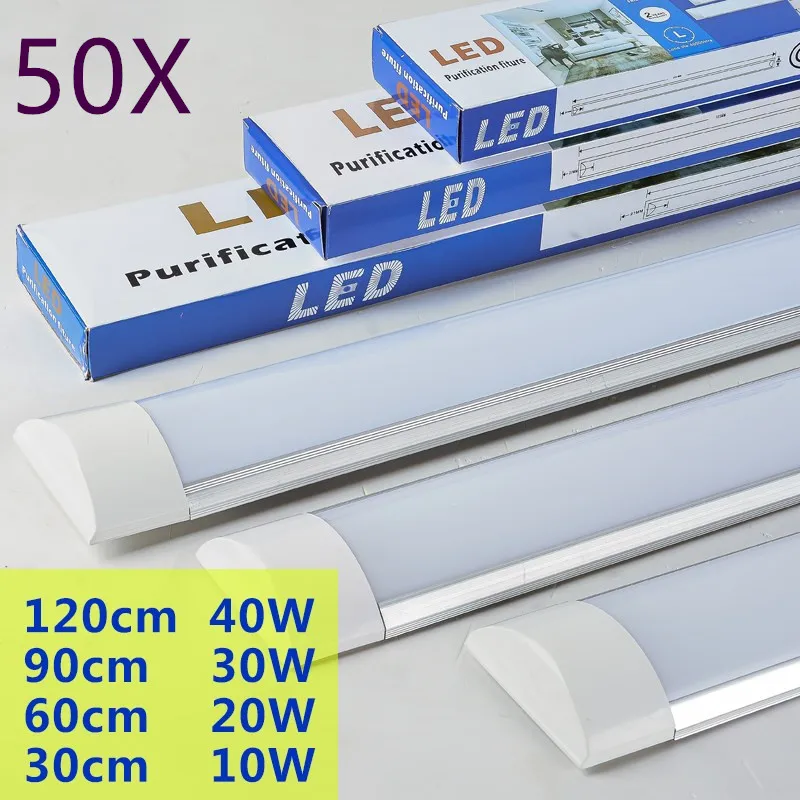 

50pcs Nwe Lampada Led Panel Lights LED Batten light Explosion Proof dust-proof lamp 20W 30W 40W Ceiling lamp Purification lights