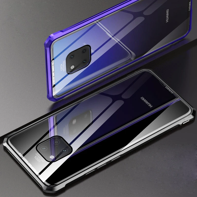 

Aircraft Aluminum Metal Case For Huawei Mate 20 Pro Mate20 Lite 20X Super Clear 9H Tempered Glass Mate 20 Lite 20X Back Cover