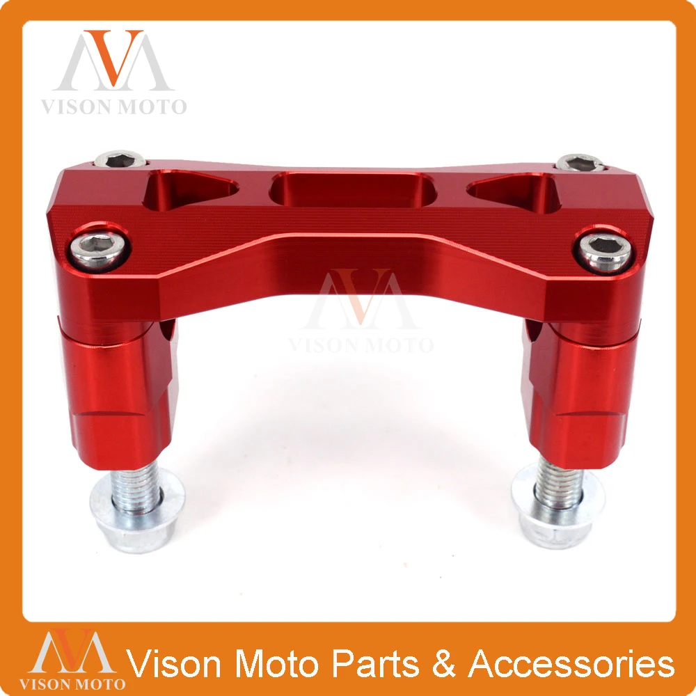 28MM Billet HandleBar Fat Bar Risers Mount Clamp For Honda CR125 CR250