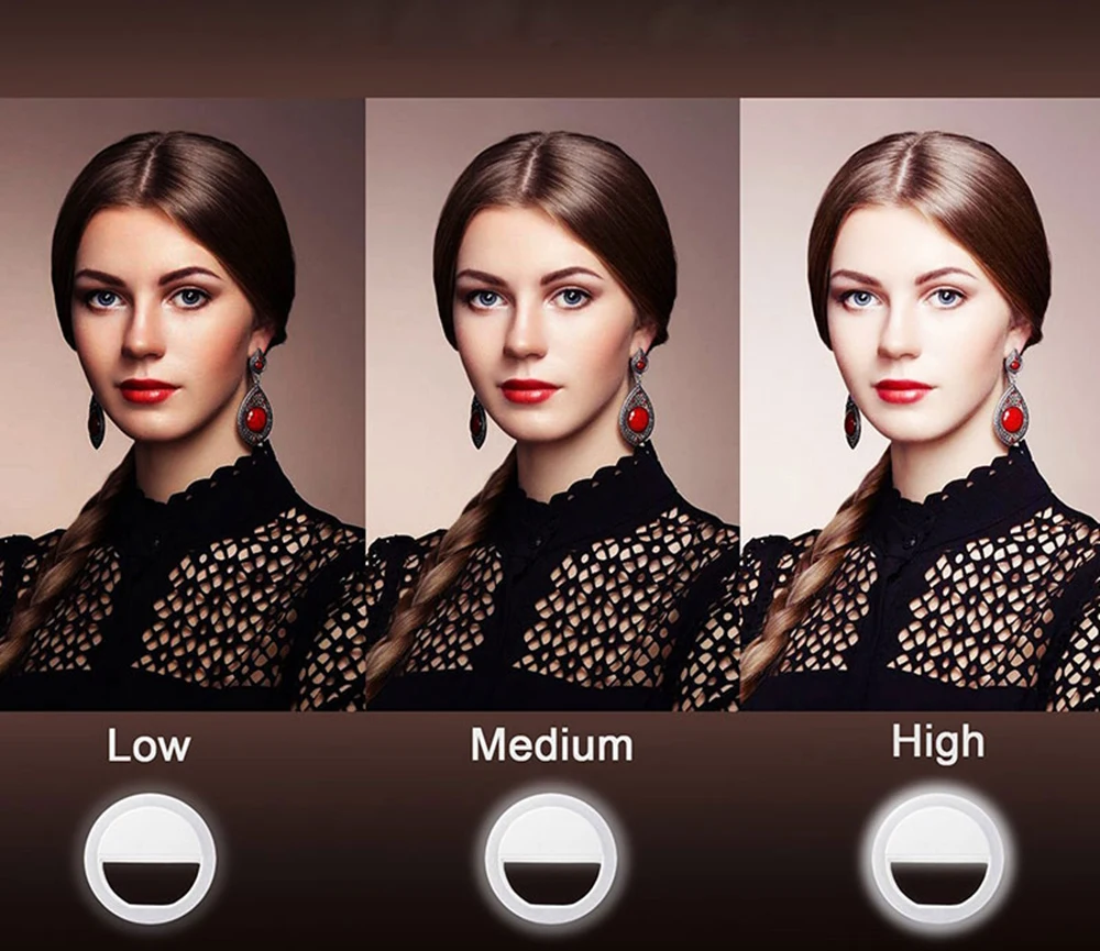 Универсальная лампа для селфи, объектив мобильного телефона, портативное кольцо-вспышка, 36 светодиодов, светящееся кольцо, светильник-клипса для iPhone 8, 7, 6 Plus, samsung