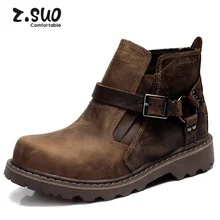 Ботинки в британском стиле ретро; мужские зимние ботинки из натуральной кожи с Плюшевым Мехом; цвет коричневый; ботинки в байкерском стиле; коллекция года; Повседневная обувь; модные теплые зимние ботинки; Лидер продаж