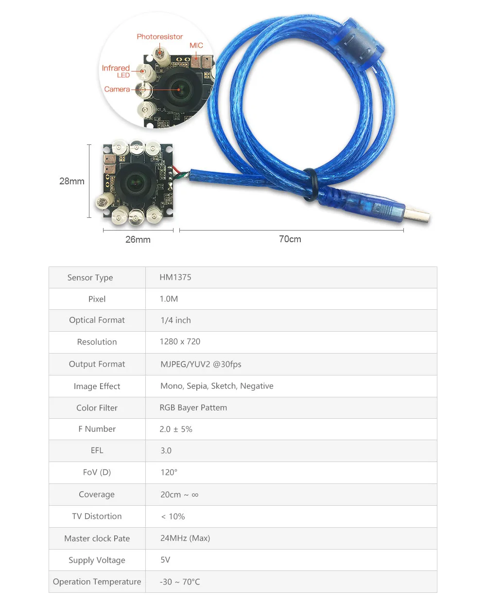 HZHI3426 USB HD камера-разрешение 1280x720, поддержка SDK, подключи и играй