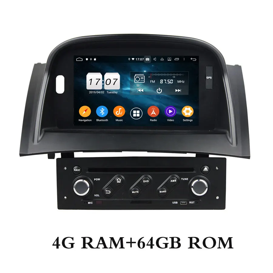 DSP ips Android 9,0 для Renault Megane II 2 2004-2009 4 ГБ ОЗУ+ 64 г автомобильный dvd-плеер gps ГЛОНАСС карта RDS радио wifi 4 г Bluetooth 4,2 - Цвет: 64GB ROM with CANBUS