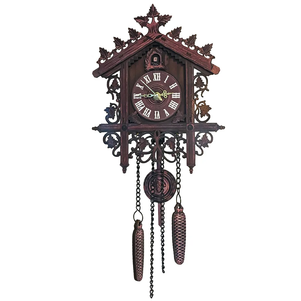 

Vintage Style Handcrafted Wood Cuckoo Clock Tree House Swing Wall/Clock Decor