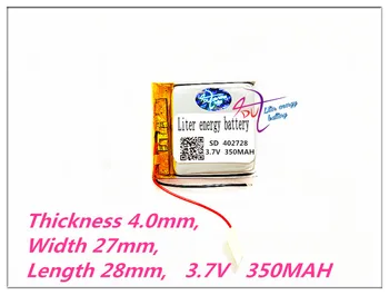 

402728 3.7V 350MAH Polymer rechargeable batteries JAB Bluetooth headset Wireless Headset MP3 MP4 MP5 GPS 402827 Smart watches