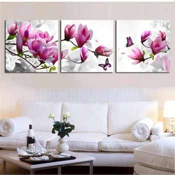 

Triptych diy Diamond Embroidery Drill diamond Painting Wall Art orchids Decoration pictures on the wall sitting room 3pcs Crafts