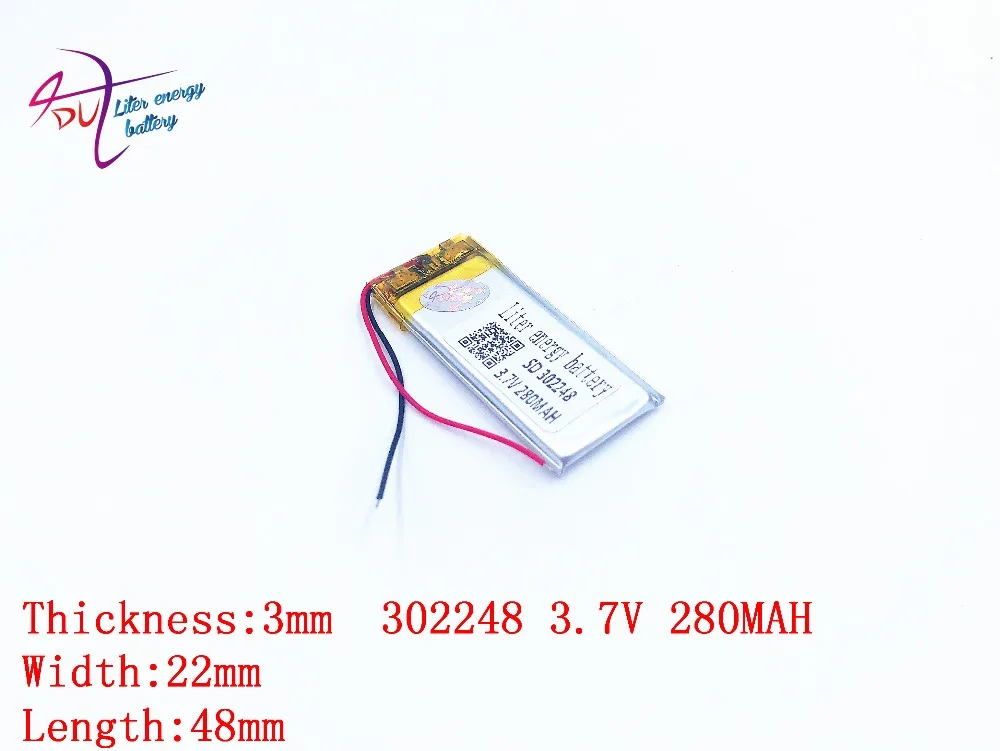 

Liter energy battery 302248 032248 3.7V 280MAH Bluetooth stereo LED lamp thermal underwear lithium battery factory direct sales