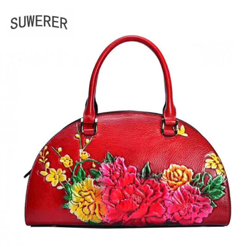 

Genuine Leather handbag 2018 new luxury embossed handbag Fashion Shoulder Messenger Bag Women's handbags