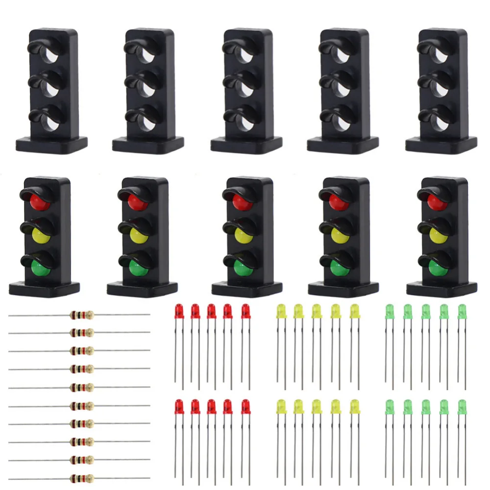 20 NEW BIPOLAR RED GREEN  S SCALE DWARF SIGNAL LEDS WITH RESISTORS 