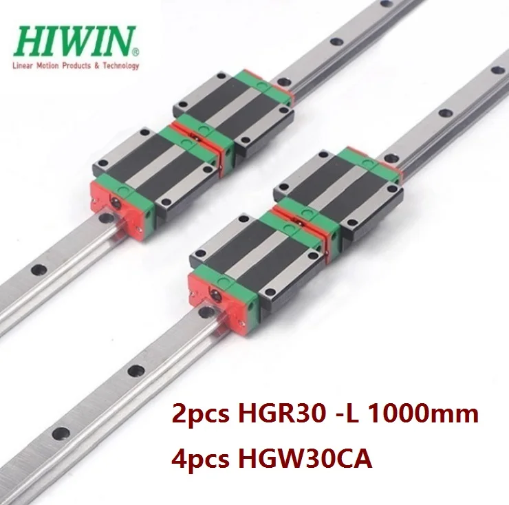 2шт HIWIN Rail HGR30-L 1000 мм линейная направляющая+ 4 шт. HGW30CA HGW30CC фланцевые блоки каретки для ЧПУ
