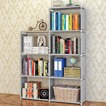 

Modern simple furniture livingroom decoration fashion large capacity free assembly non-woven multi-functional 4-5layer bookshelf