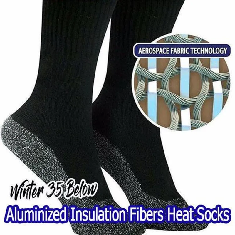 

Thermal Cotton Heated Socks Sport Ski Socks Winter 35 Below Aluminized Fibers Socks Keep Feet Warm Christmas Present