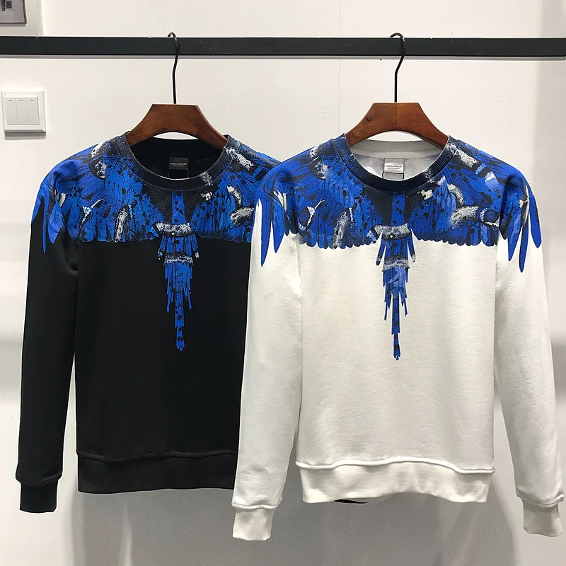 18SS Зимние Модные худи MARCELO BURLON Толстовка крыло хлопковые толстовки с капюшоном