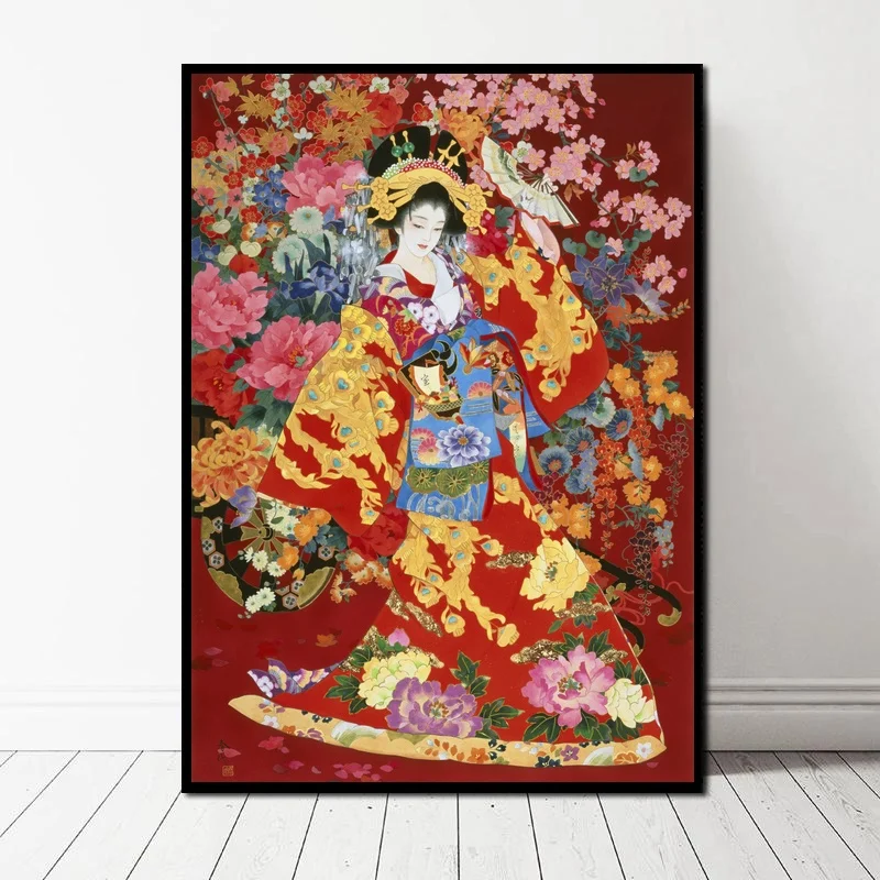 

JAPAN STYLE Japanese Geishas Art Canvas Poster Wall Pictures for Living Room No Frame