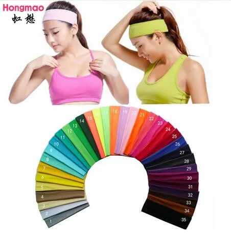 

1pcs on sale 2 inch Solid Cotton Headband Sports Softball Sweatband Hair Band Bandage On Head Turban Bandana Elastic