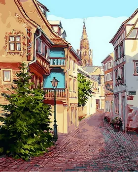 

Frameless oil painting by numbers paint by number for home decor oil picture painting 5065cm street