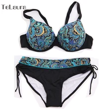 Plus Size Swimwear Bikini 2016 Push Up Bathing Suit Women Retro Bikini High Waist Swimsuit Vintage