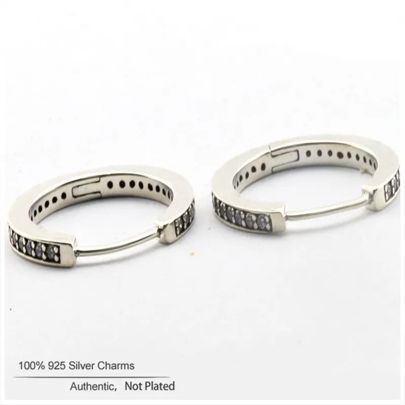 

Pandulaso Brand Signature Hoop Earrings Sterling Silver Jewelry Hoop Earrings For Woman Wedding Fashion Silver 925 Jewelry