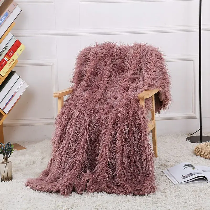 

Long Fur Super Soft Fuzzy Fluffy Shaggy Lamb Cashmere Imitation Throw Blanket Plush Warm Bedding Cover Bedroom Sofa Floor