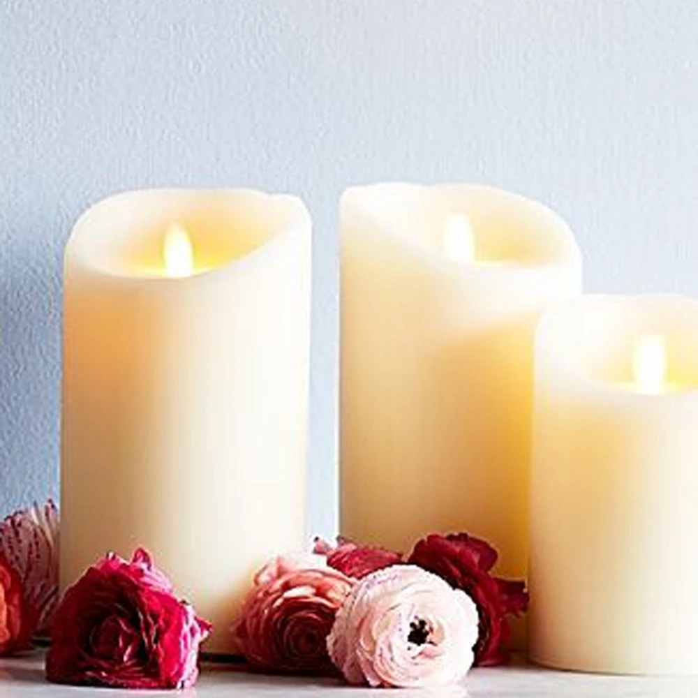 Ksperway Flameless Luminara Moving Wick LED Mini Candles with Timer and Remote 3+4+5 inch 3pcs/set Ivory Ksperway Flameless Luminara Moving Wick LED Mini Candles with Timer and Remote 3+4+5 inch 3pcs/set Ivory