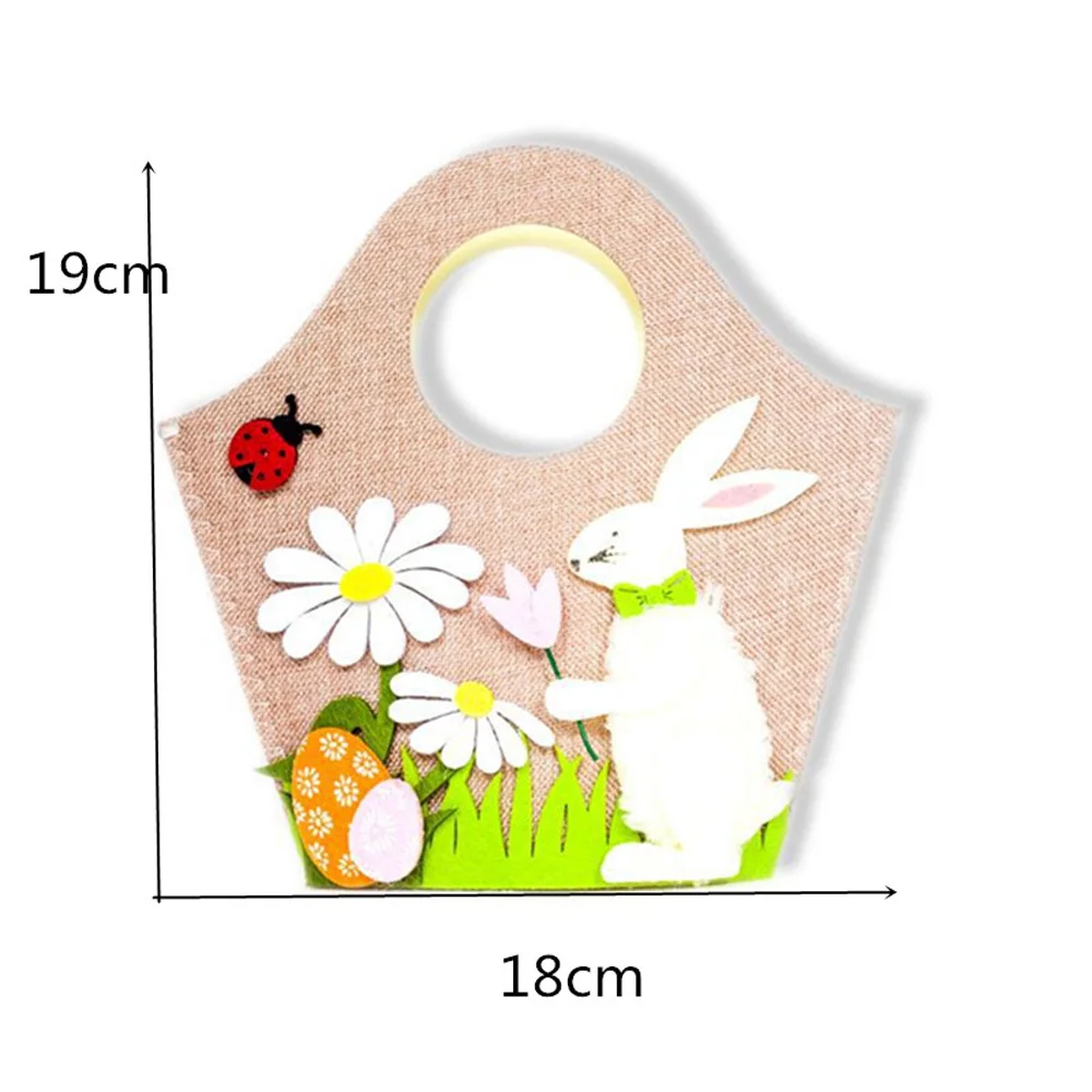 Счастливый Пасхальный мешок бирки для украшения в скандинавском стиле тканевая сумка-шоппер пасхальное яйцо кролик Портативная сумка для хранения белая корзина в форме кролика