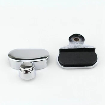 

4Pcs Zinc Wall Mount Frameless Mirror Clip Clamp Boring free Chrome Glass Oval Design