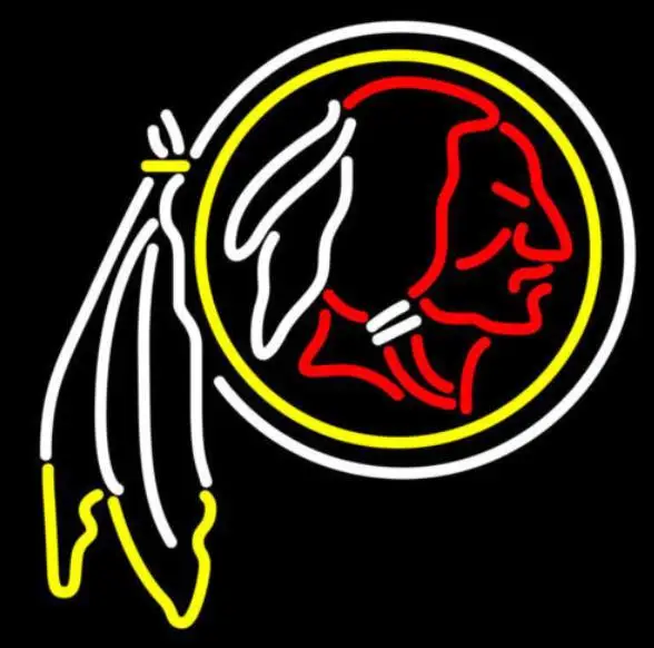 

Business Custom NEON SIGN board For Football LED Washington Redskins REAL GLASS Tube BEER BAR PUB Club Shop Light Signs 15*13