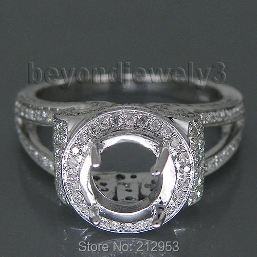 

Vintage Round 5.5mm Solid 14kt White Gold Engagement Setting Ring YWR00103