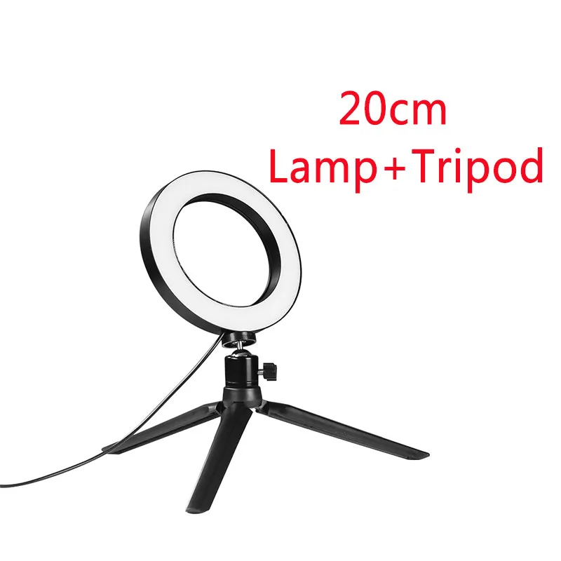 Tycipy 20 см Selfie Ring Light светодиодный студийный фотокамера кольцевая лампа с треногой для смартфона Make Up Youtube