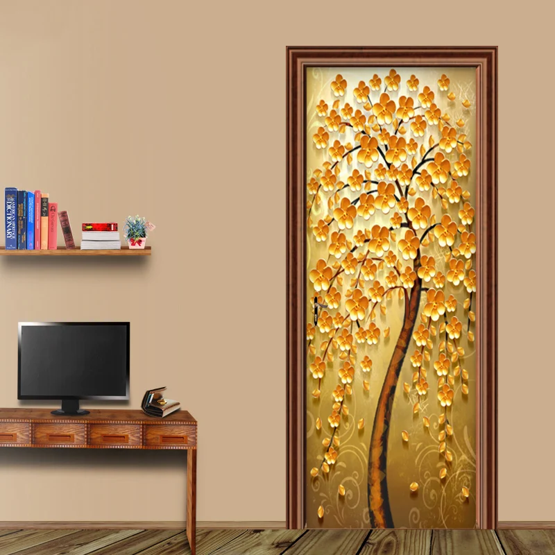 2 قطعة/مجموعة الإبداعية DIY 3D جدار الباب ملصقات الحديثة الإبداعية الذهبي شجرة الباب الديكور PVC غرفة المعيشة للماء 3D صائق 2 قطعة/مجموعة الإبداعية DIY 3D جدار الباب ملصقات الحديثة الإبداعية الذهبي شجرة الباب الديكور PVC غرفة المعيشة للماء 3D صائق