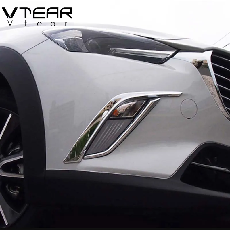 Vtear для Mazda CX 3 CX3 2019 2020 передние противотуманные фары рамка бровей отделка ABS хром