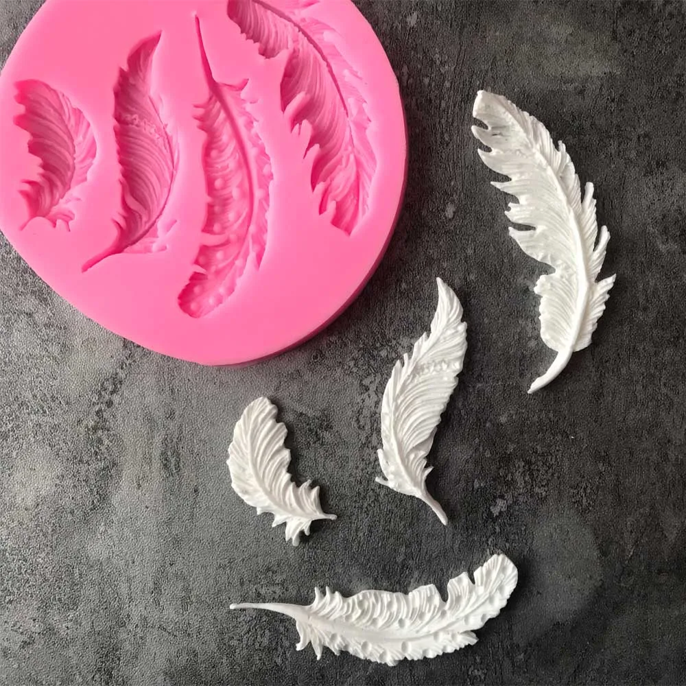Feather Silicone Mold Fondant Mold Cake Decorating Tools Chocolate Mould LP 