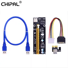 Chipal ver006 pci express pci-e riser cartão pcie 1x a 16x 60cm usb 3.0 cabo sata para 4pin alimentação para mineração de mineiro bitcoin