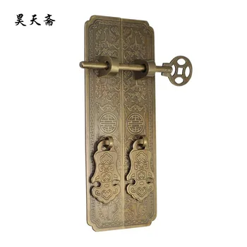 

[Haotian vegetarian] antique copper handle cabinet wardrobe bookcase HTC-275 bat handle large models Yoshihisa