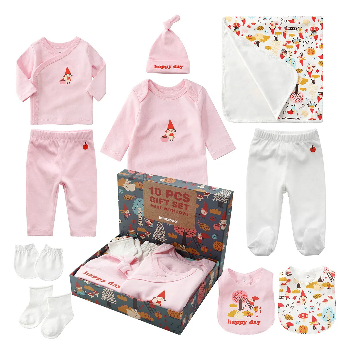 

10pcs Newborn Unisex Baby Gift Box Cute Cartoon Girls Sets Pure Cotton Full Moon Baby Gift Christmas Boy Clothing Set Outfits