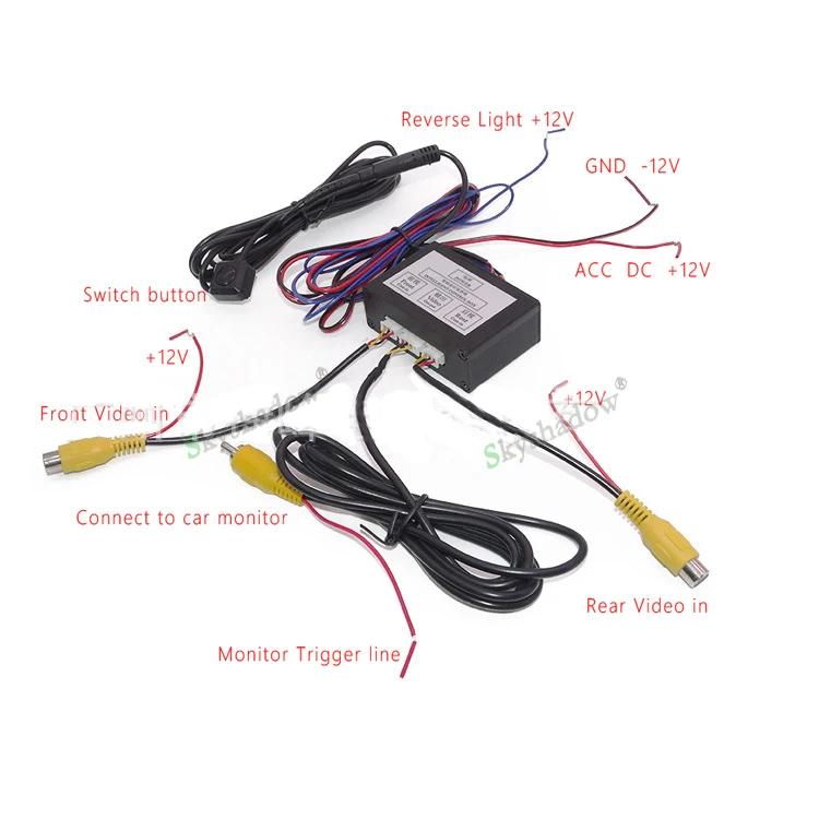 Универсальное автоматическое преобразование видео сигнала парковки. Вид спереди и вид сзади Автомобильная камера видео система управления с ручным переключателем
