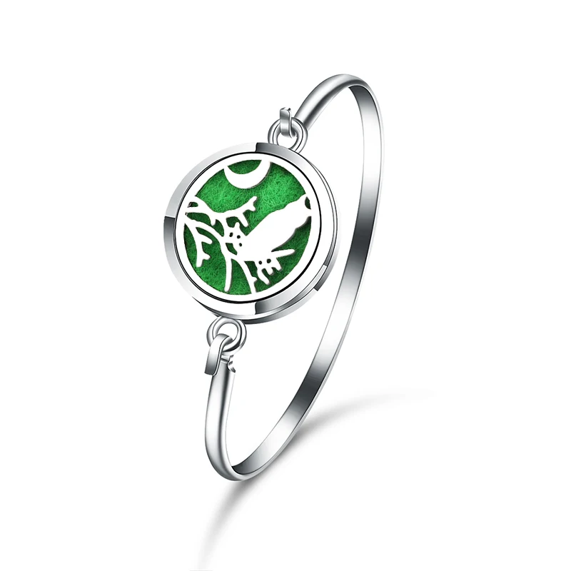 

New Aromatherapy Diffuser Night Owl Bracelet Stainless Steel Magnetic Essential Oil Diffuser Perfume Lockets Jewelry Bracelet