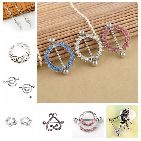 Women Sexy Nipple Ring Stylish Crystal Rhinestone Piercing Rings Body Jewelry Gift For Girls Hot Sale