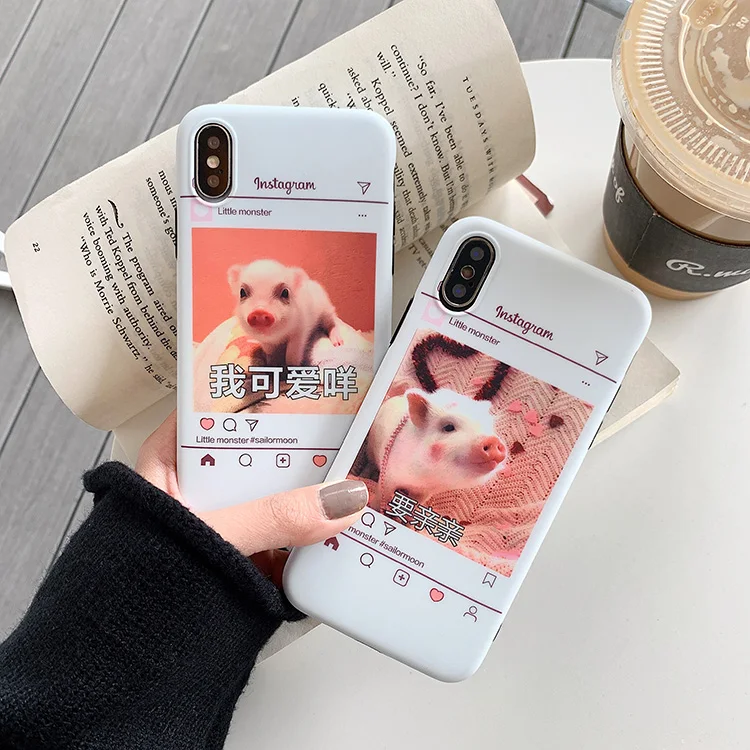 

For Cute pig apple x mobile phone case iPhone6splus soft shell 7/8p/xr/xs max phone case