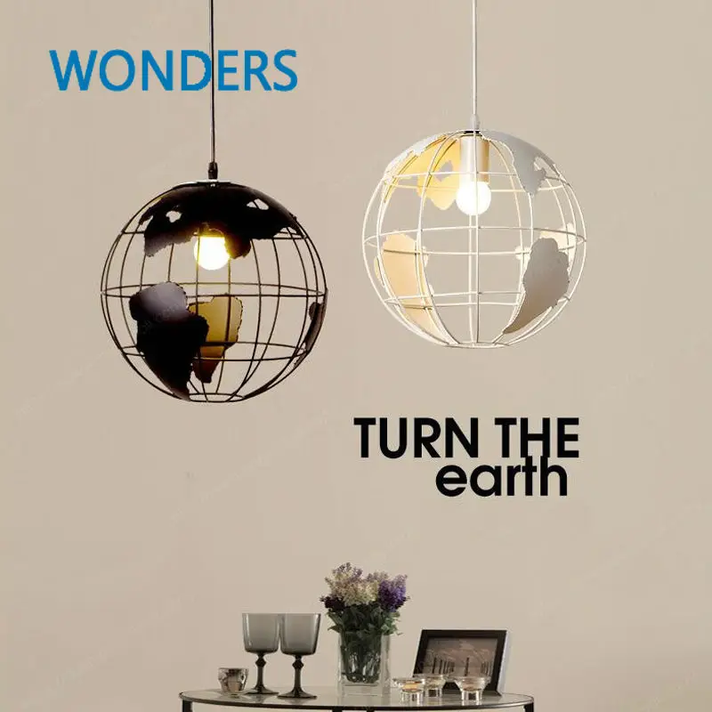 

Modern Global Earth Shape Lustre Pendant Lights Living Room Pendant Lamps Restaurant suspension luminaire Home Lighting Fixtures