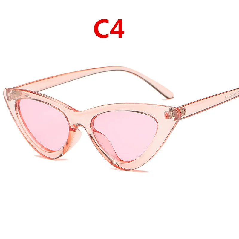 Новинка, брендовые дизайнерские солнцезащитные очки, женские Роскошные Пластиковые винтажные Ретро треугольные очки кошачий глаз, уличные очки Oculos De Sol Gafas - Цвет линз: C4