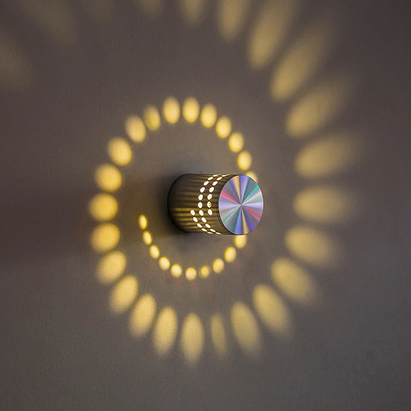 Творческий светодио дный настенный светильник спираль света КТВ бар коридор прохода света El Специальный алюминиевый корпус