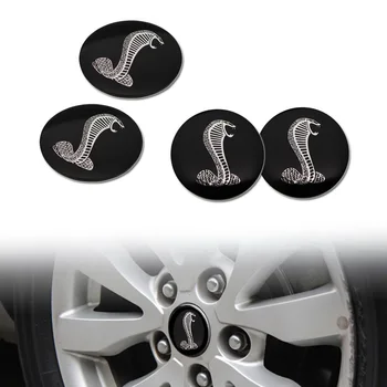 

4x 56.5mm 3D Cobra Car Auto Steering Wheel Center Hub Cap Emblem Badge Stickers for Ford Mustang Shelby
