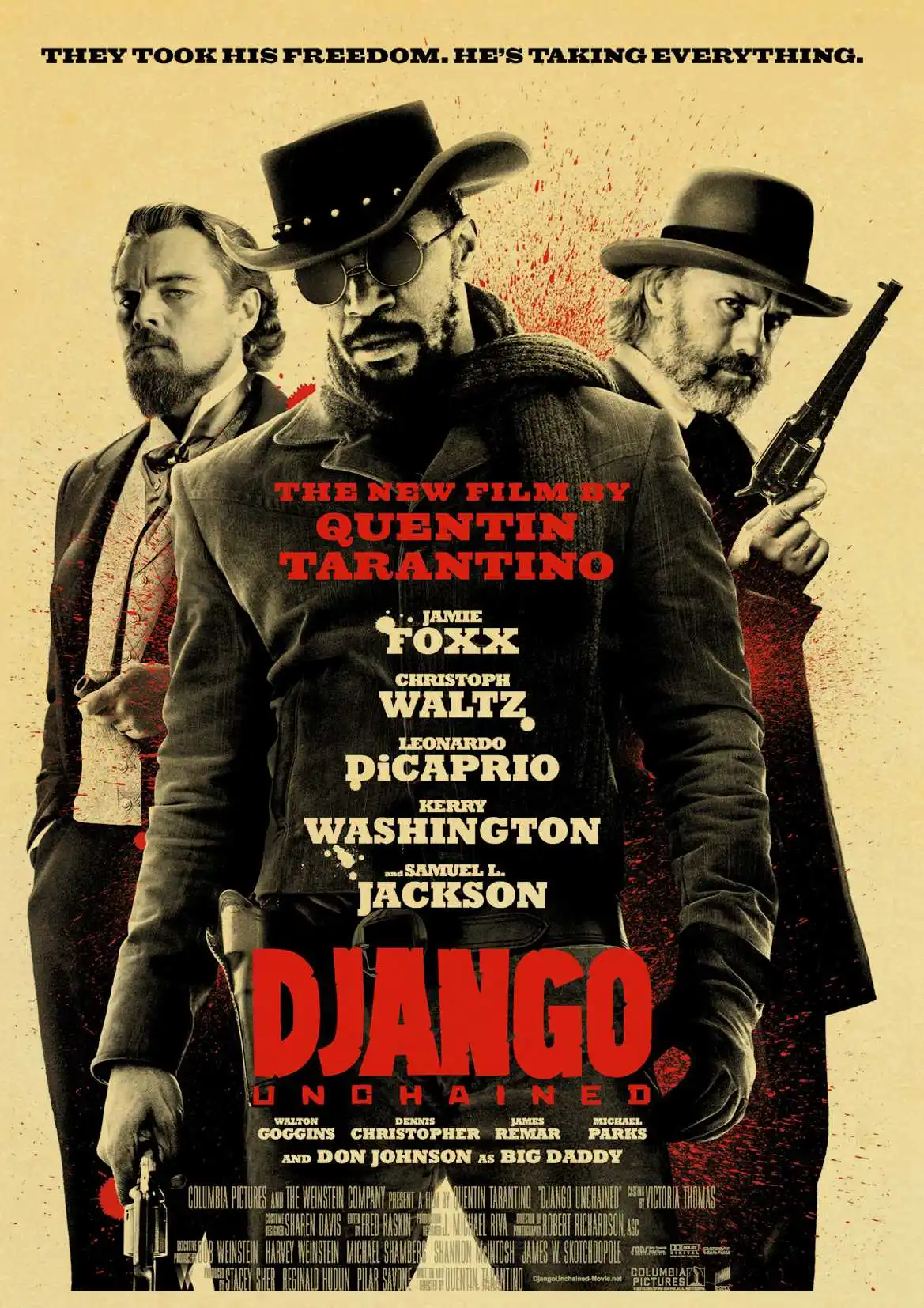 Классический фильм Квентин Тарантино пленка Django развязанный фотопостер