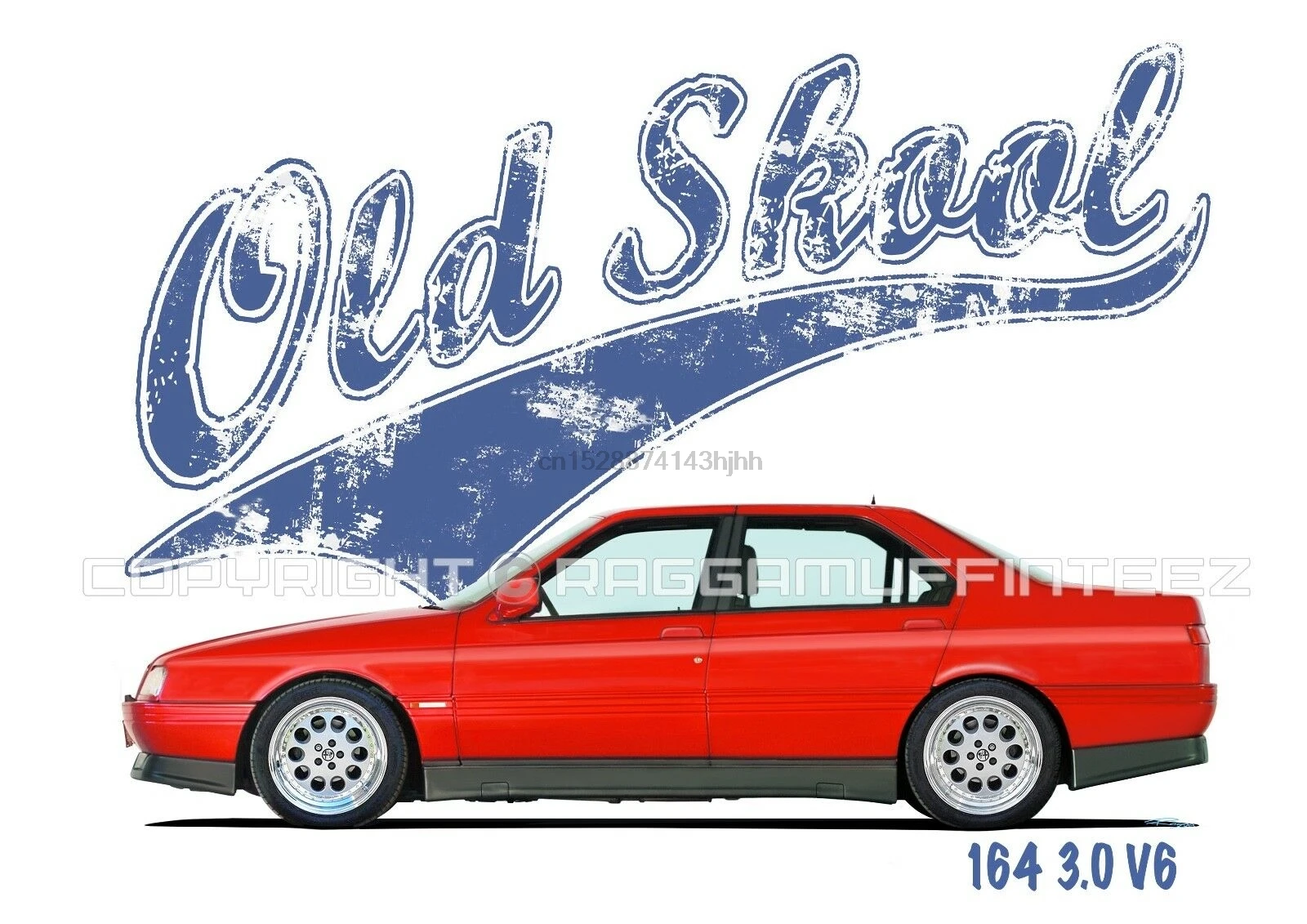 

ALFA ROMEO 164 3.0 V6 t-shirt. OLD SKOOL. CLASSIC CAR. MODIFIED. RETRO