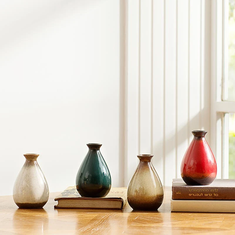 Мини ZAKKA керамика, ваза в стиле ретро, матовая, настольная, для ТВ, для шкафа, для украшения стола, многофункциональные бутылки для вина, креативная ваза для цветов, орнамент