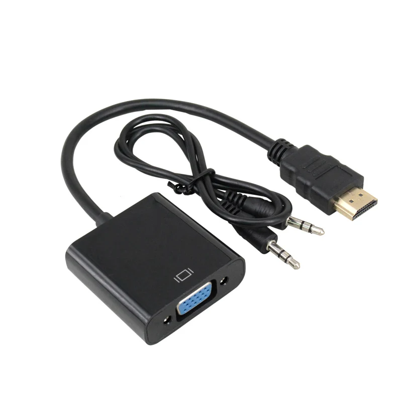

HDMI Adapter Convertor Video 1080P to VGA Digital to Analog Audio Adapter Male to Female for PC Laptop Tablet Projector