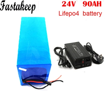 

Rechargeable Lithium LiFePO4 battery pack 24v 90ah for EV AGV Solar with 5A charger